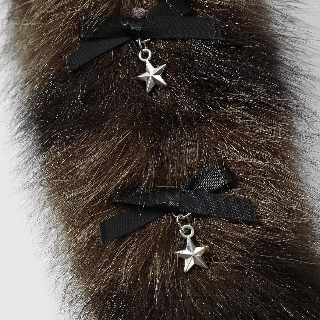 Keypus - Lace Bow Plush Tail Hanging Keychain