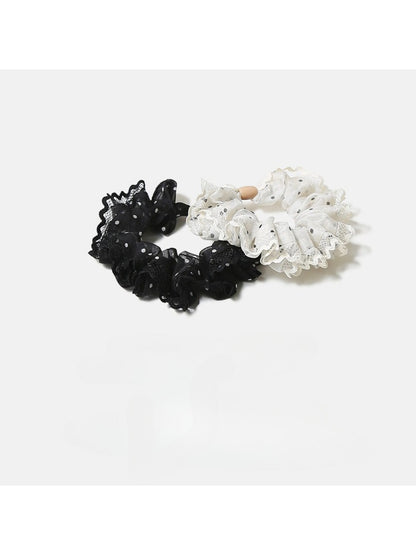 Gifty - Chic Lace Polka Dot Scrunchies
