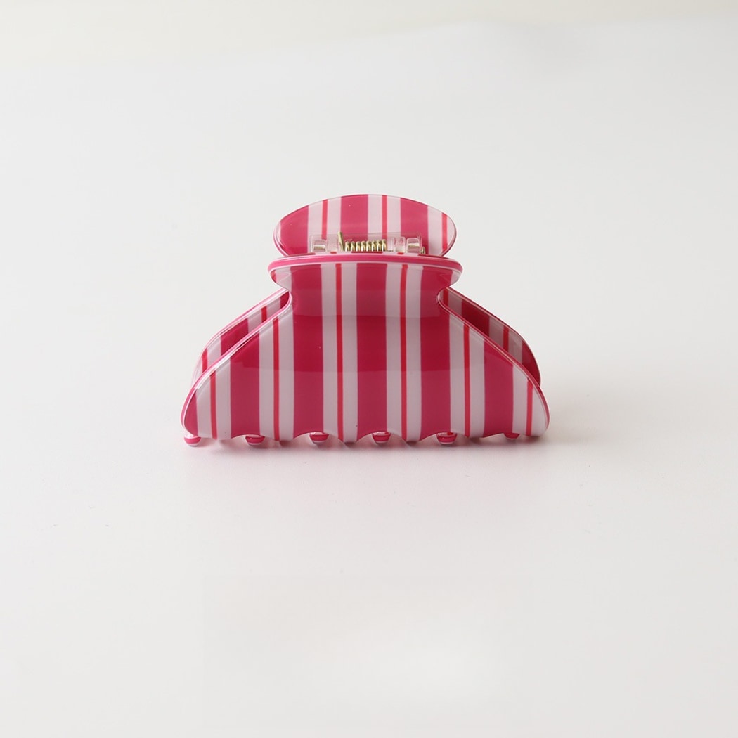 Beau - PVC Striped Pattern Curved Claw Clip