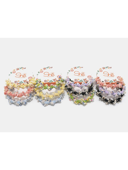 Gifty - 3 Pack Wrapped Flower Spiral Scrunchies