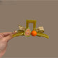 Beau - Fruit Detail Plaid Bow PC Claw Hair Clip