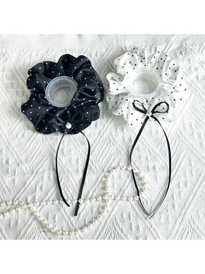 Gifty - Polka Dot Bow Ribbon Polyester Scrunchie