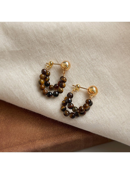 Earedge - Elegant Beaded Hoop Earrings