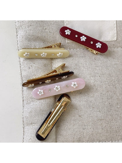 Beau - Floral Rectangular Hair Clip