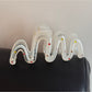 Beau - White Geometric Hair Claw Clip