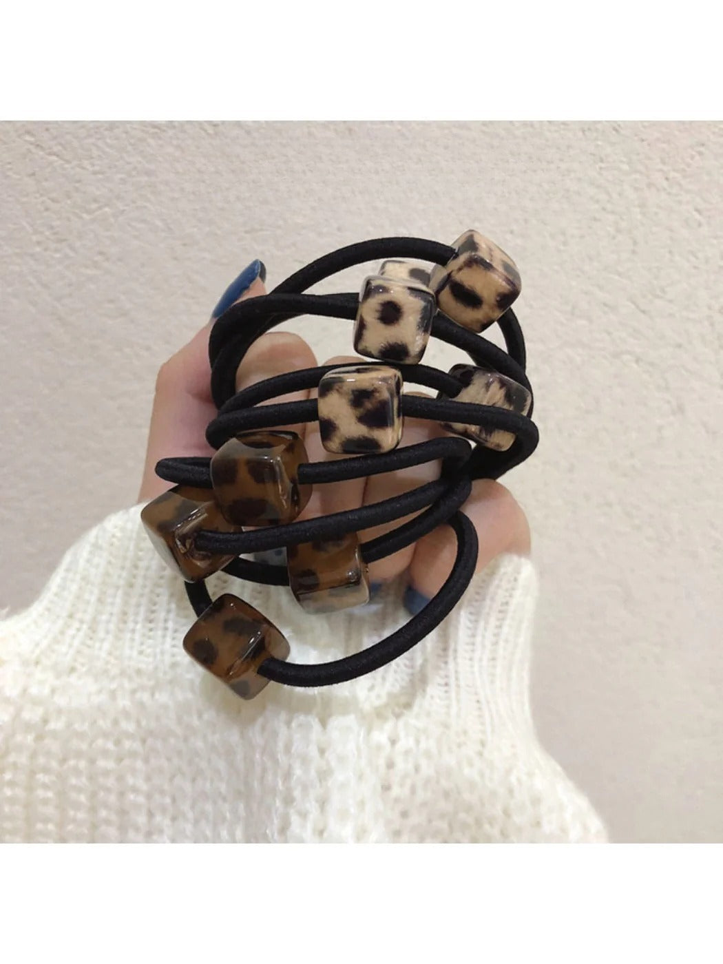Gifty - Leopard Print Square Hair Ties
