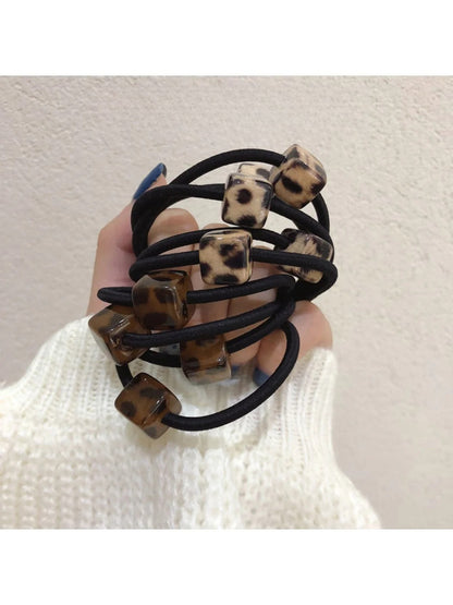Gifty - Leopard Print Square Hair Ties