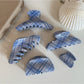 Beau - Blue Plaid Hair Claw Clip