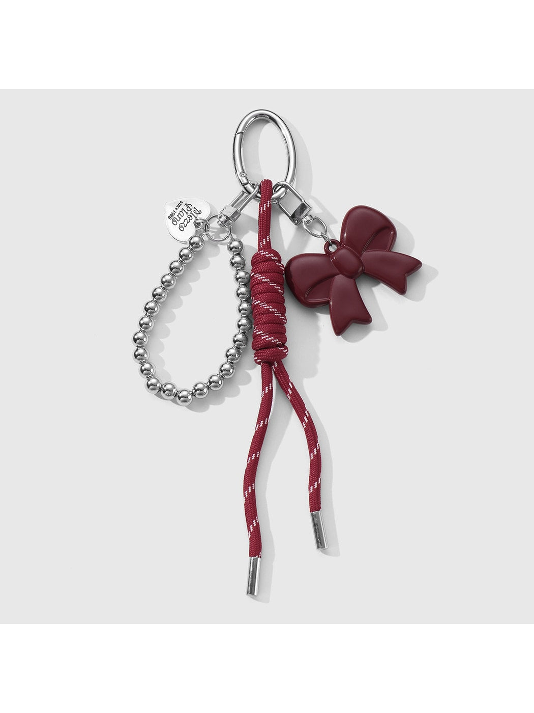 Keypus - Y2K Bow Heart Beaded Cord Bag Charm Keychain