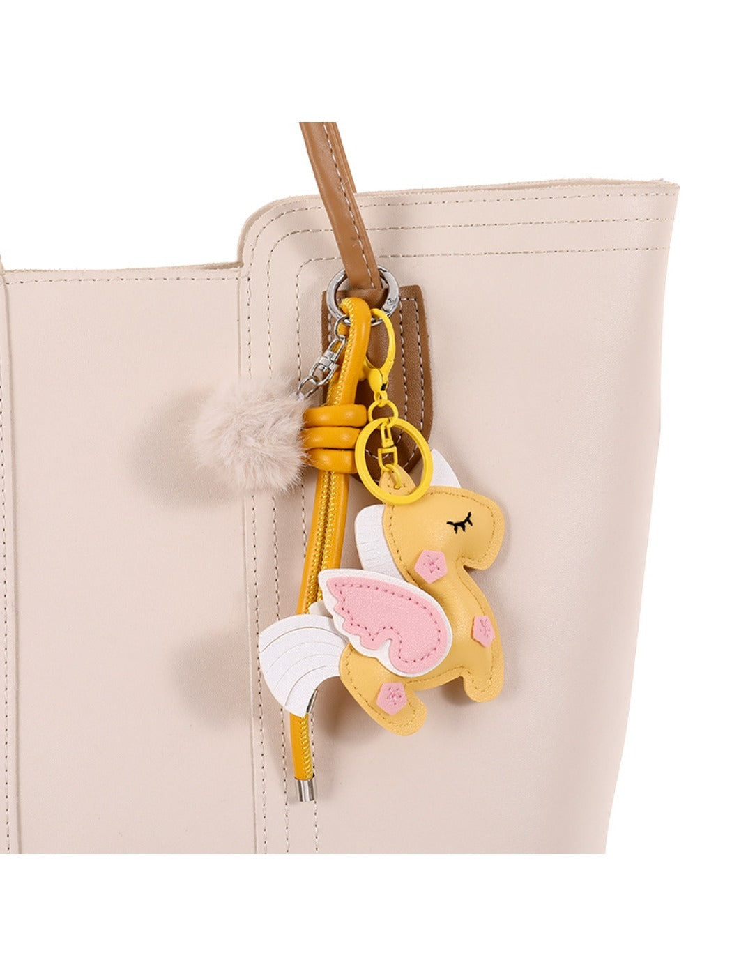 Keypus - Color-Blocked Unicorn-Shaped Charm Keychain