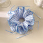 Blue plaid double layer hair scrunchie on a white background