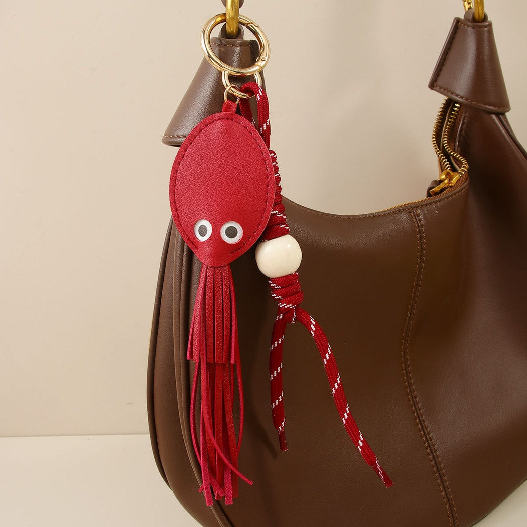 Keypus - Octopus Tassel PU Bag Charm Keychain