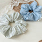 Gifty - Trendy Blue and White Striped Scrunchie