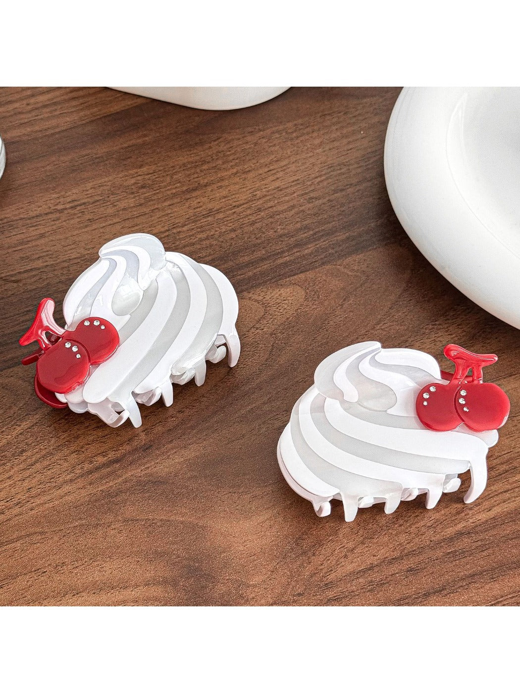 Beau - Acetate Hair Clip Ice Cream Cherry Cute
