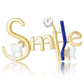 Brovia - Enamel Tooth Letter Alloy Accent Brooch Pin