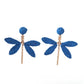 Pair of raffia dragonfly earrings with gold-tone hooks