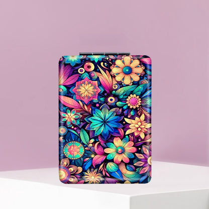 Mirroray - Portable Floral Pattern Folding Makeup Mirror