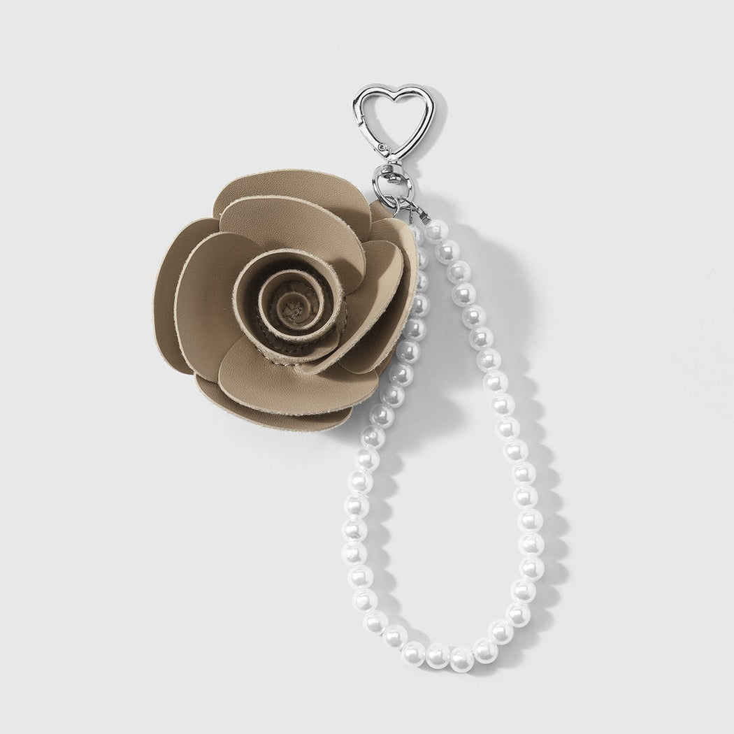 Keypus - Rose Design Heart Loop Beaded Keychain