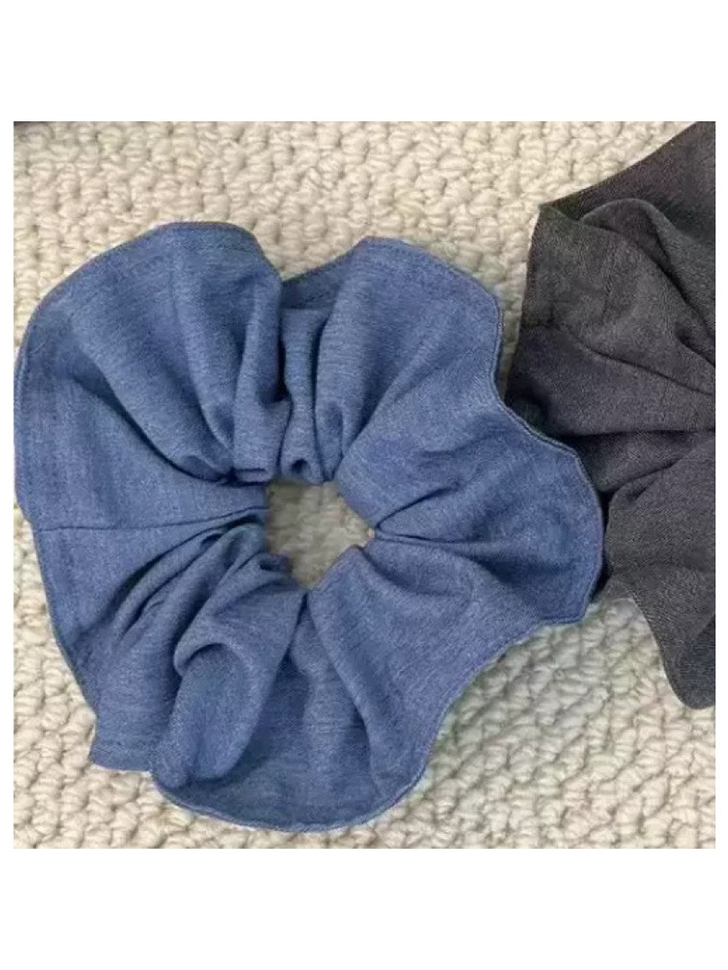 Gifty - Simple Ruffled Polyester Fabric Hair Scrunchie