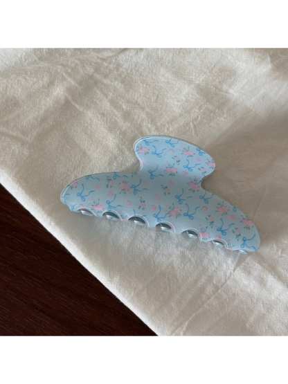 Beau - Floral Print Acetate Claw Hair Clip