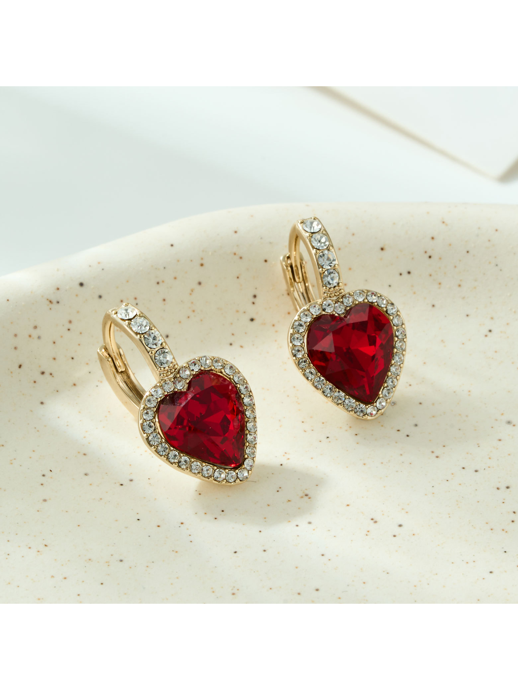 Earedge - Heart Design Alloy Electroplated Earrings