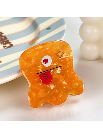 Beau - Playful Face Design Acetate Claw Clip
