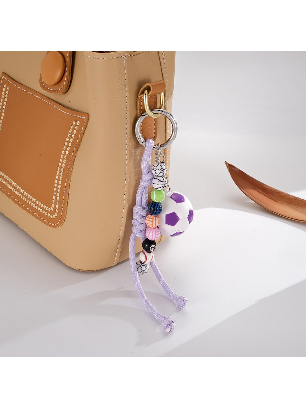 Keypus - Braided Beaded Soccer Ball Bag Charm