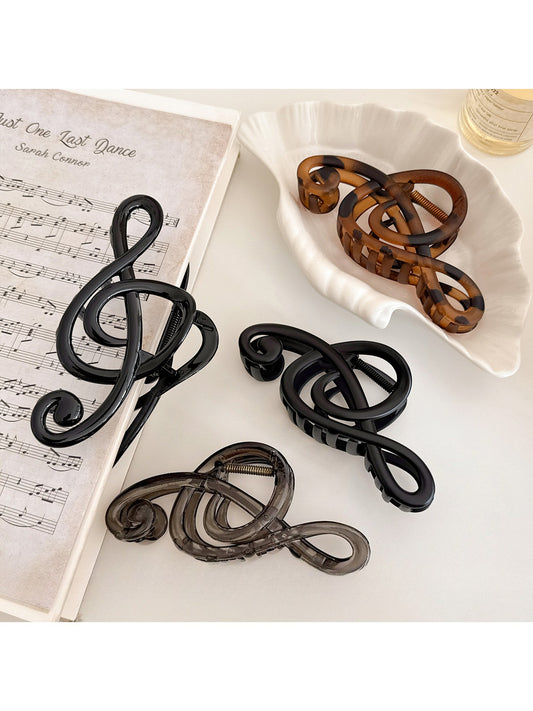 Beau - Glossy Music Note Design Claw Clip