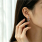 Earedge - Gradient Rainbow Rhinestones Geometric Earrings