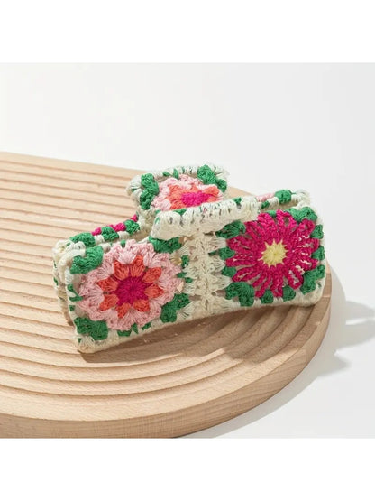 Beau - Colorful Flower Knitted Hairpins