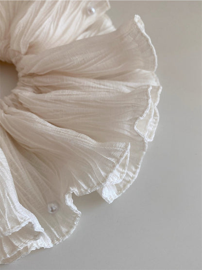 Gifty - White Ruffled Hair Tie