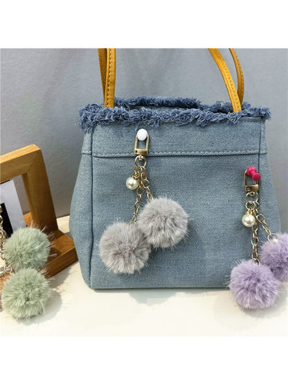 Keypus - Colorful Plush Pompom Bag Charm Keychain