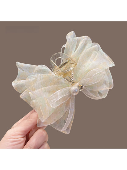 Beau - PVC Bow Detail Decorative Women Claw Hair Clip