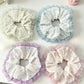 Gifty - Polyester Floral Ruffle Trim Scrunchie