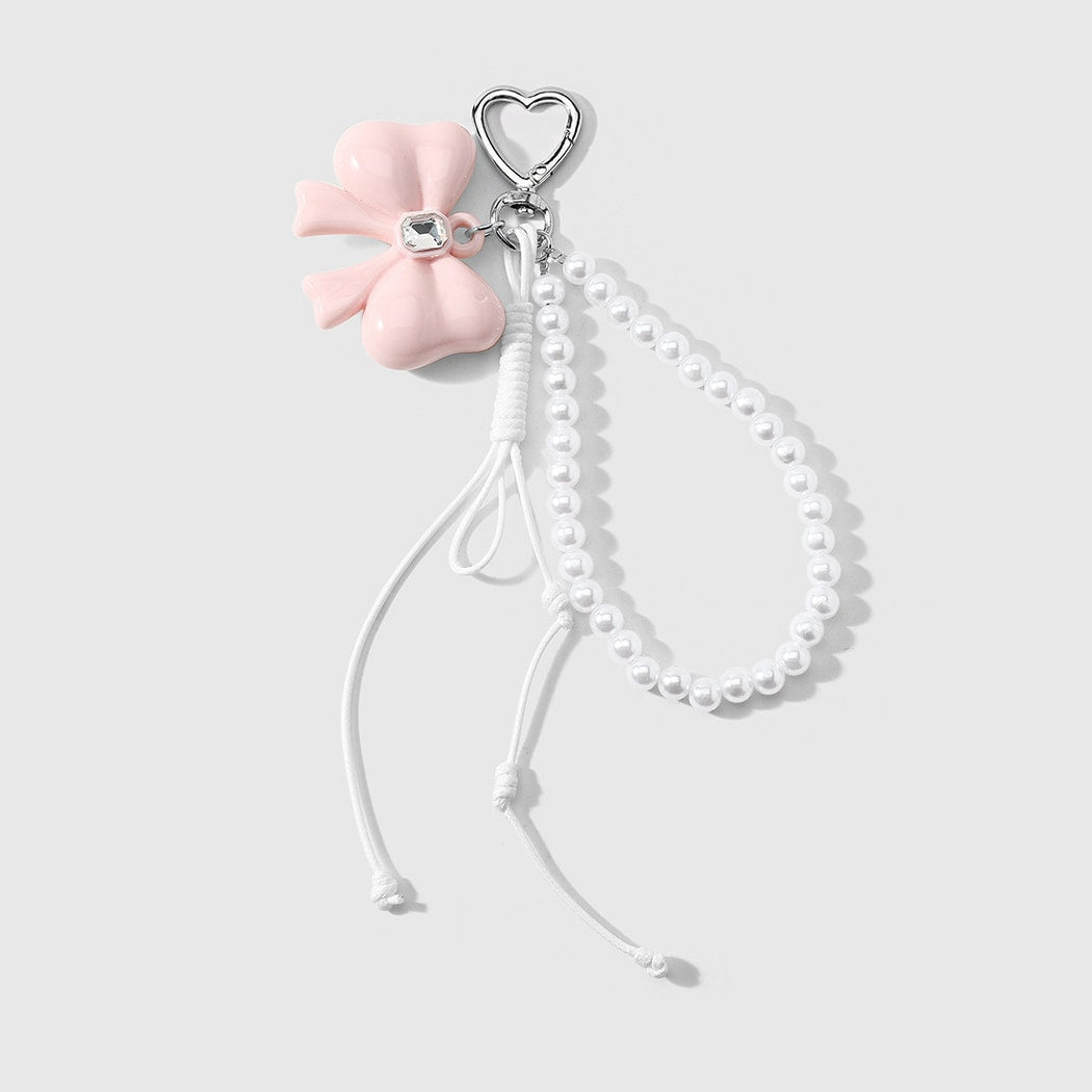 Keypus - Elegant Bow Beaded Charm Keychain