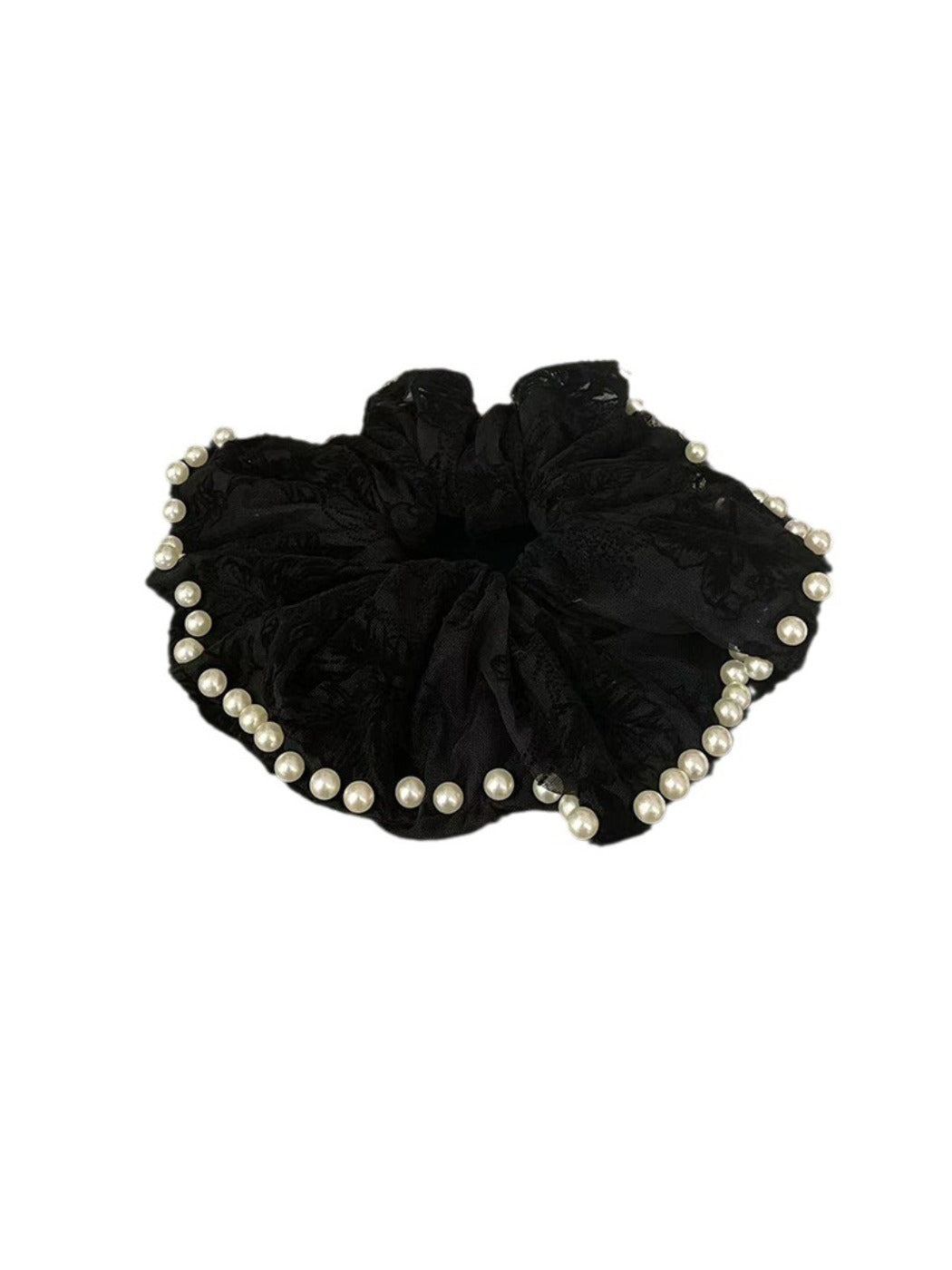 Gifty - Dark Colors Floral Patterned Scrunchie
