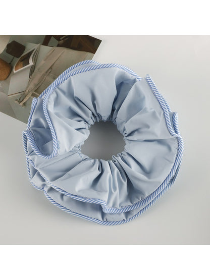 Gifty - Striped Ruffle Double Layer Fabric Scrunchie