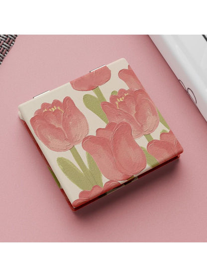 Mirroray - Tulip Patterned Square Vanity Mirror