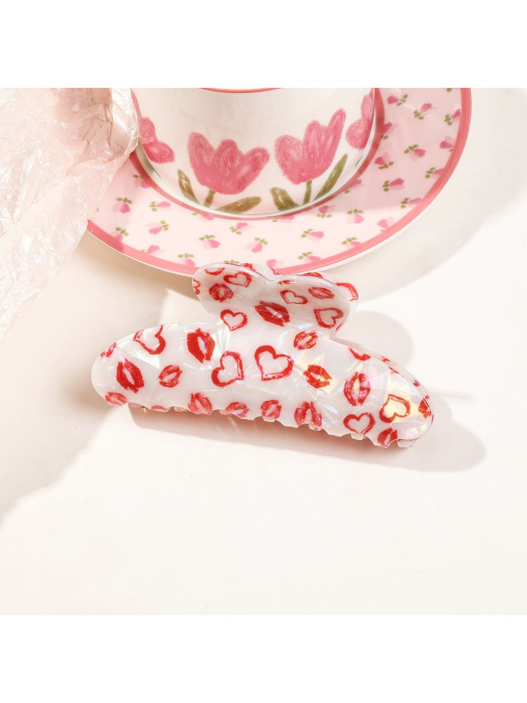 Beau - Valentine'S Day Heart-Patterned Claw Clip