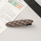Beau - Plaid Fabric Oval Side Bangs Hair Clip