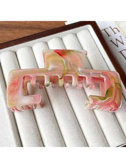 Beau - Open Square Marbled Finish Hair Claw Clip