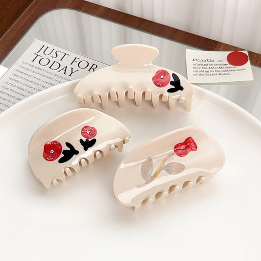 Beau - Half Moon Rose Detail Claw Clip