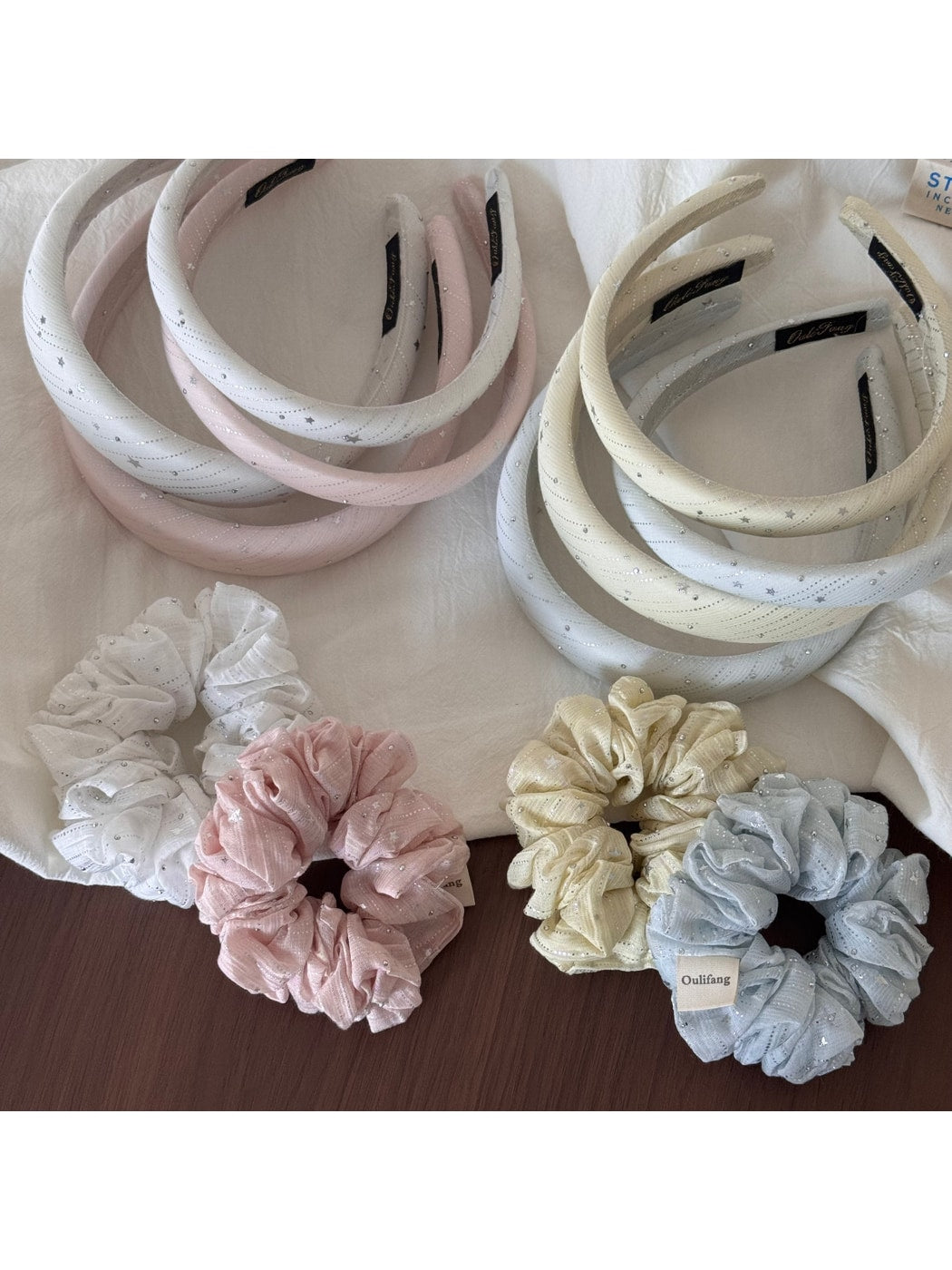 Gifty - Irregular Sparkly Fabric Covered Women's Headband
