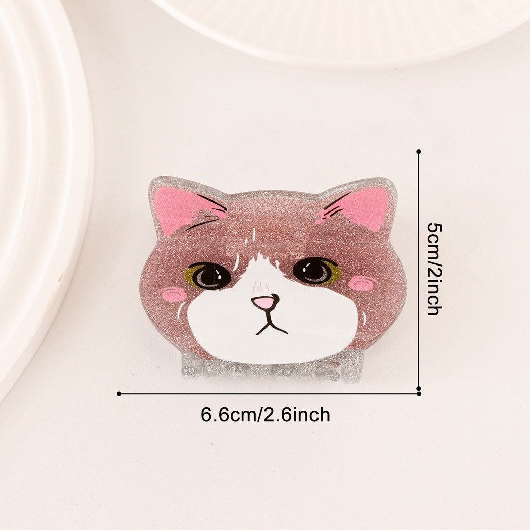 Beau - Apple and Cat Shape Glitter Claw Clip