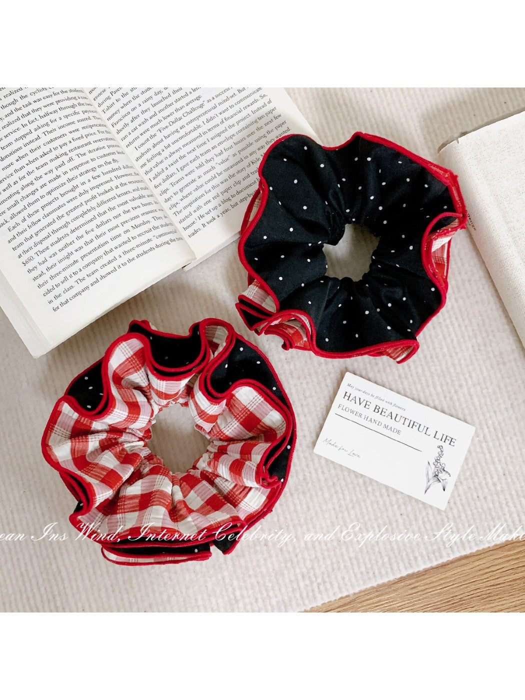 Gifty - Plaid Flower Multi-layer Hair Circle