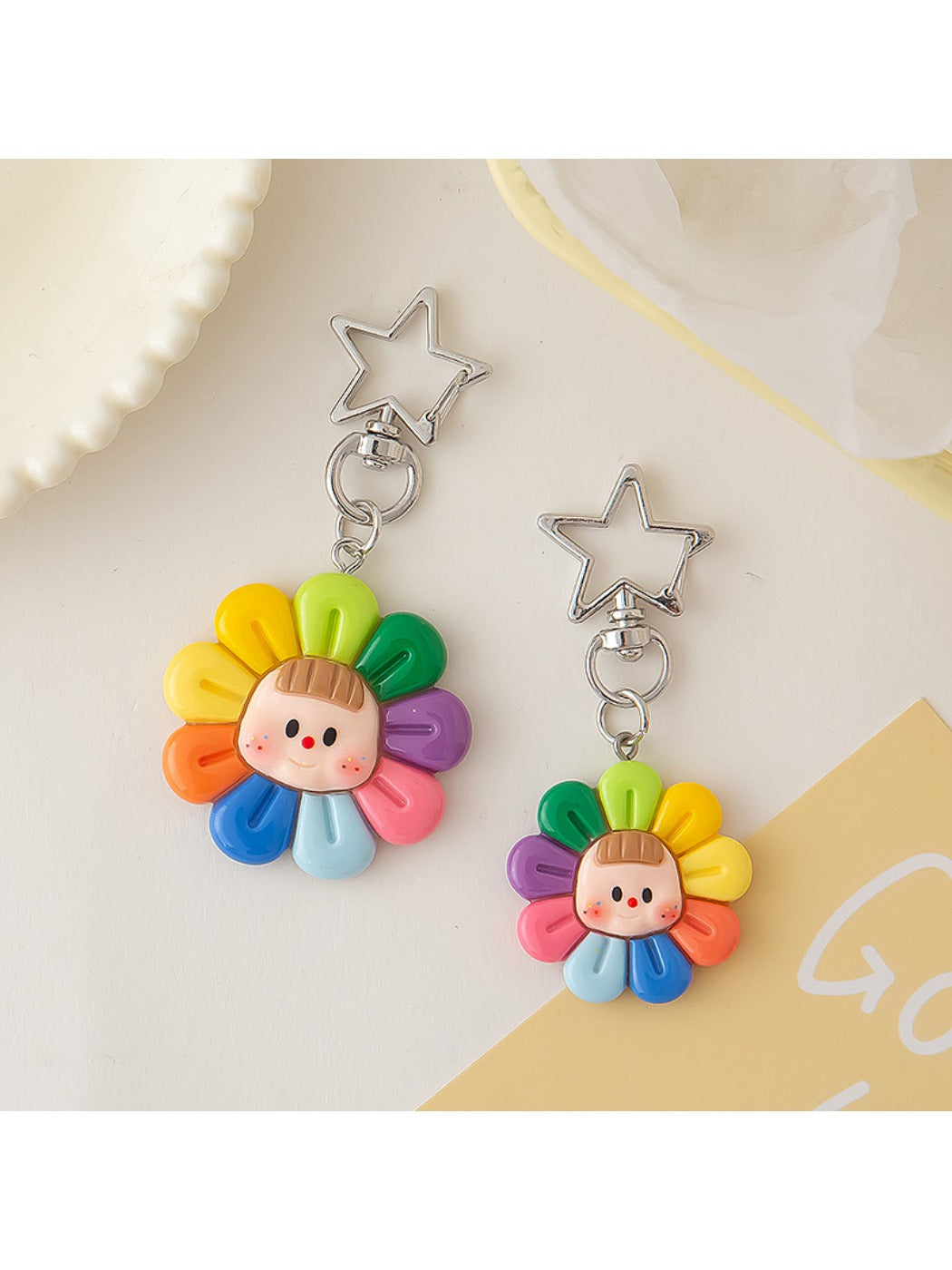 Keypus - Cute Colorful Sunflower Keychain