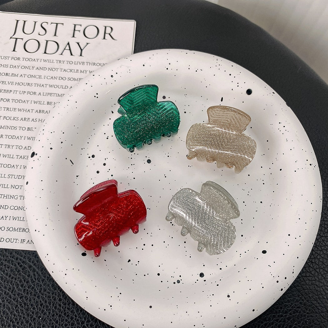 Beau - Sparkly Christmas Style Striped Claw Clip