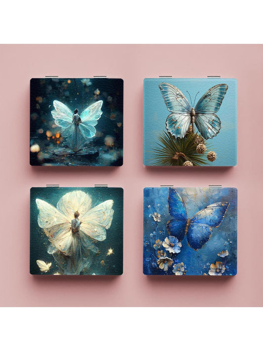Mirroray - Portable Square Printed Pocket Makeup Mirror