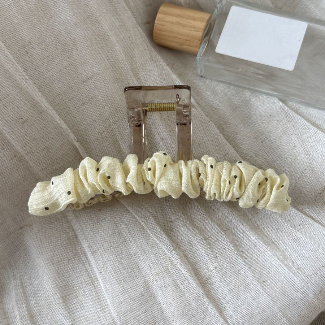 Beau - Ruched Straight Bar Decorative Hair Claw Clip