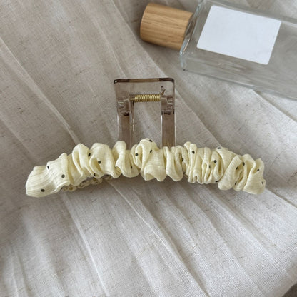 Beau - Ruched Straight Bar Decorative Hair Claw Clip